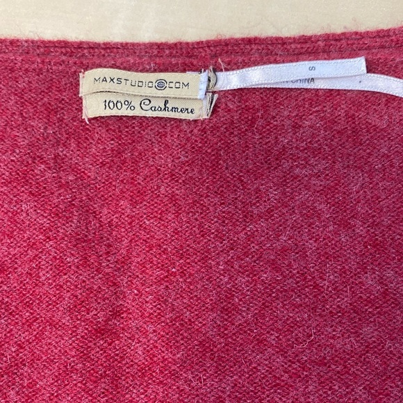 Max Studio Lightweight 100% Cashmere Sweater Womens Small S Red Marled Preppy - Picture 2 of 8